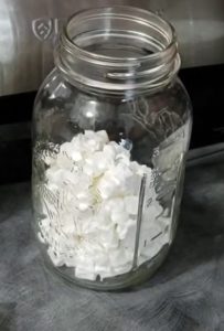vacuumed sealed marshmallow after jars opened